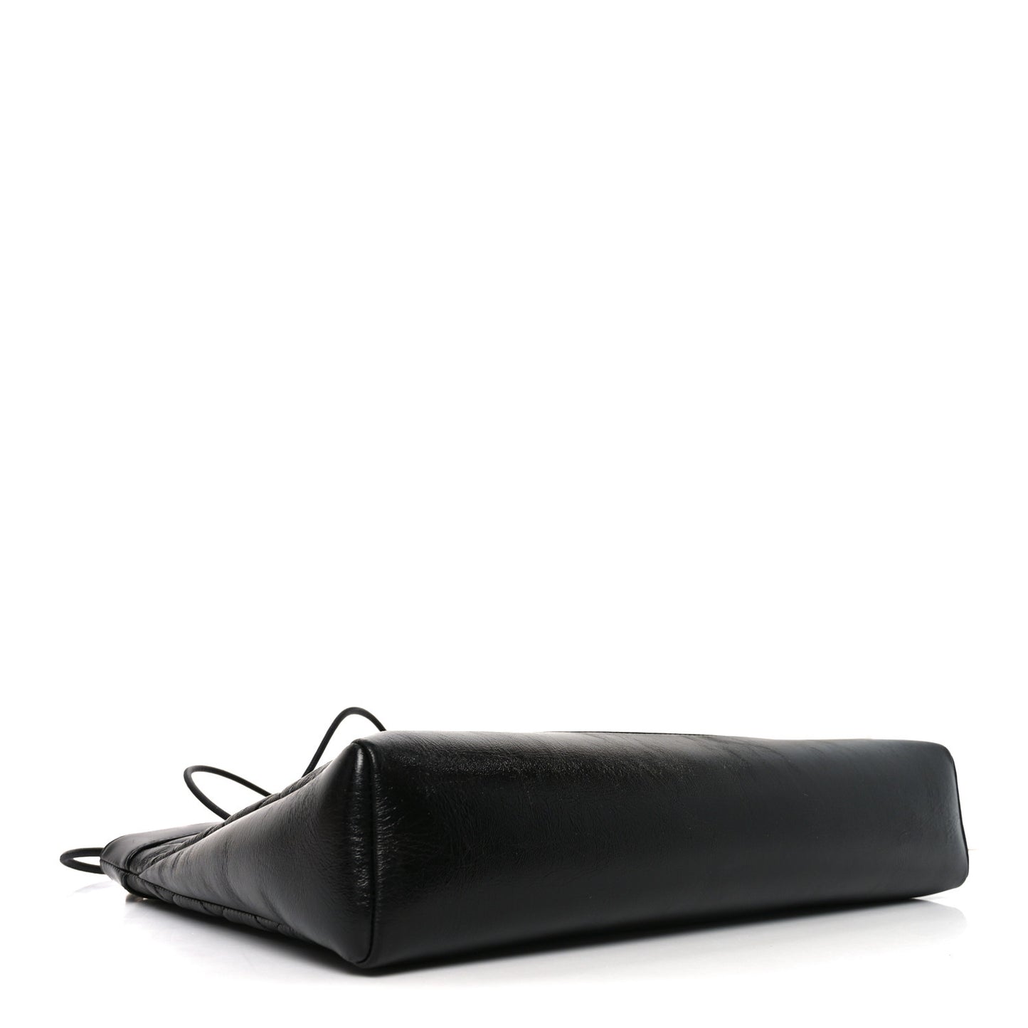 Shiny Lambskin Quilted 31 Shopping Bag Black