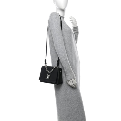 Louis Vuitton Calfskin Lockme II Chain Bag BB Black 2 of 9