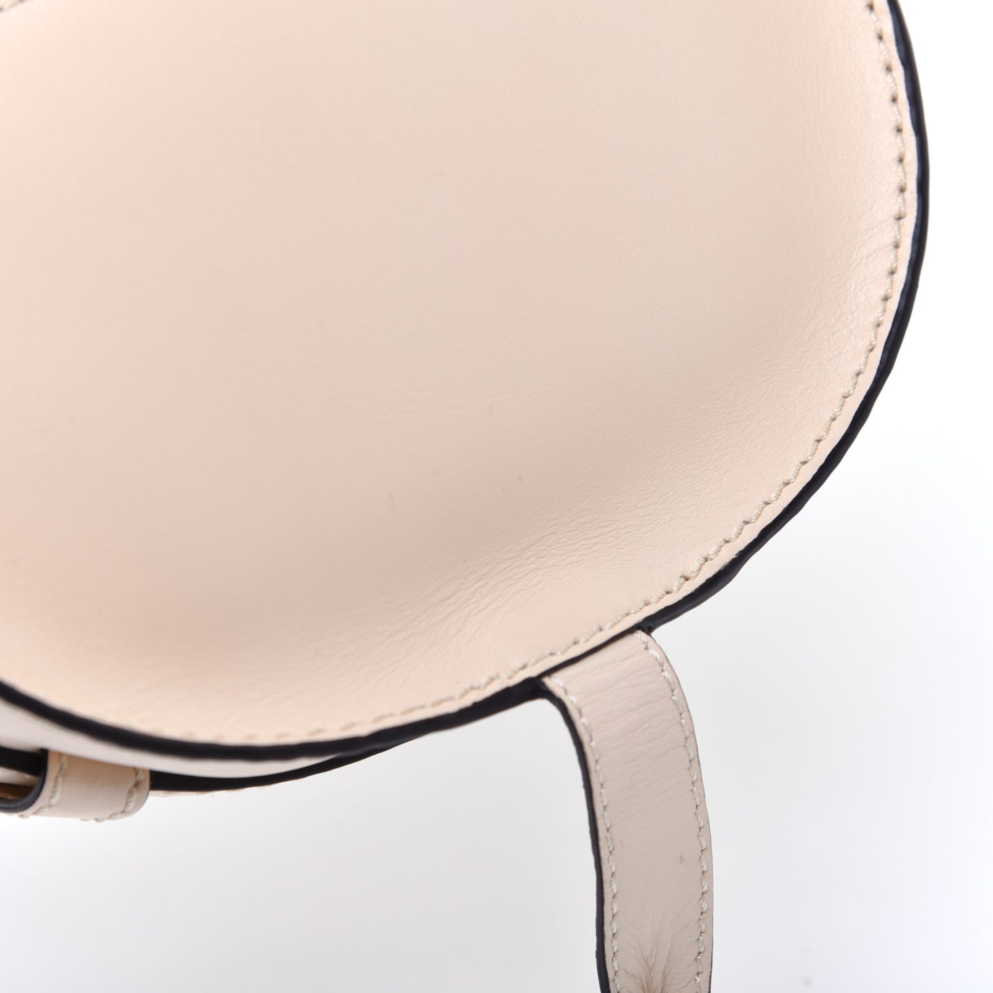 Shiny Calfskin Mini Marcie Round Crossbody Bag Blondie Beige