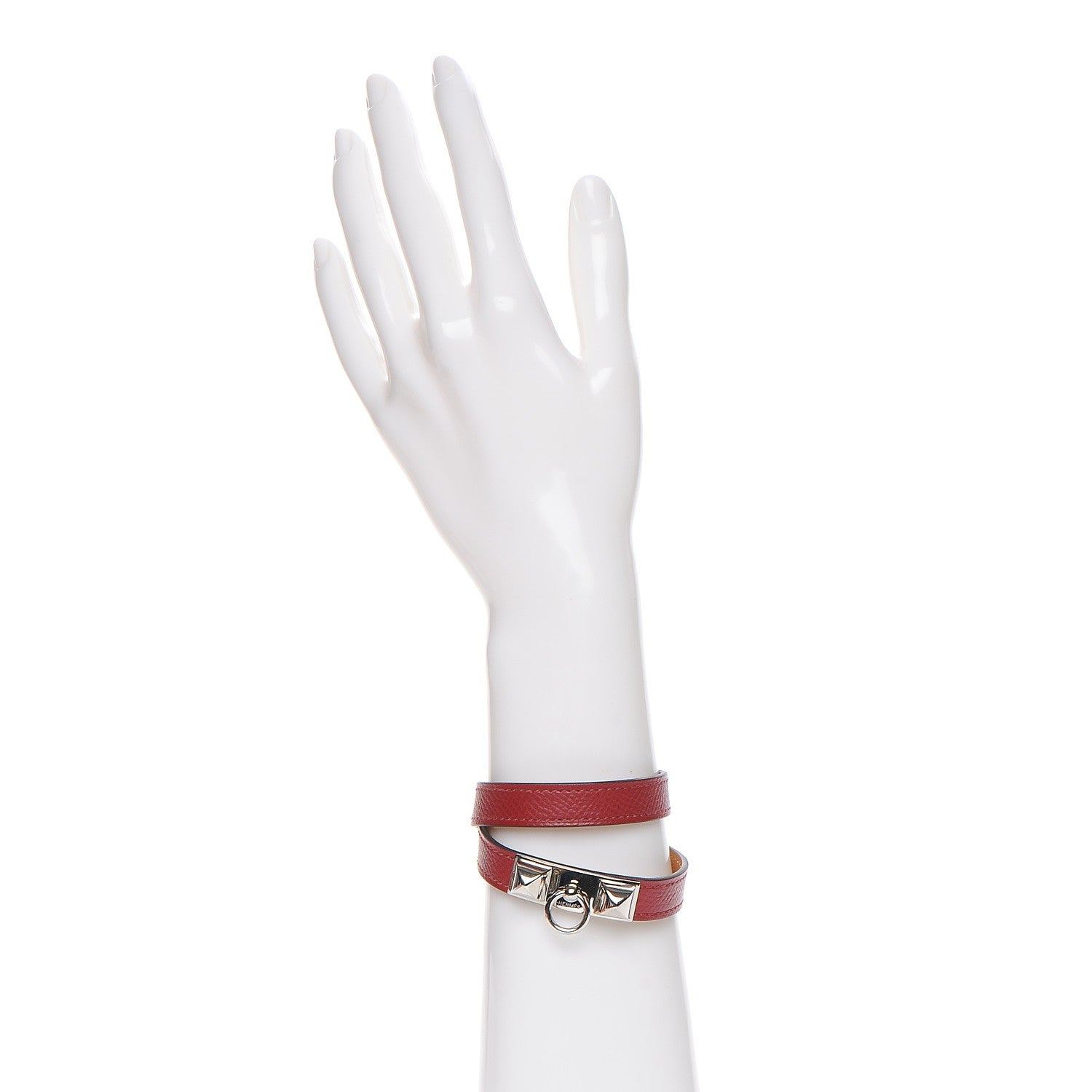 Hermes Epsom Rivale Double Tour Bracelet S Rouge Grenat 2 of 8
