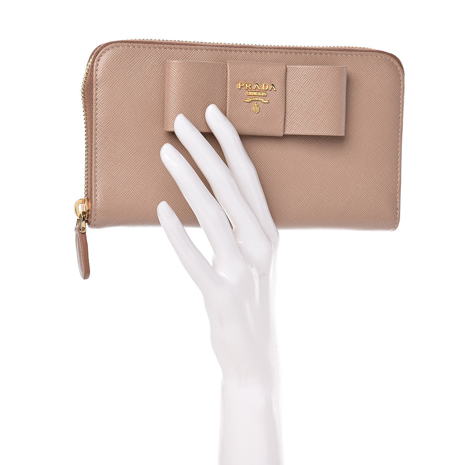 Prada Saffiano Fiocco Bow Zip Around Wallet Cammeo 2 of 10
