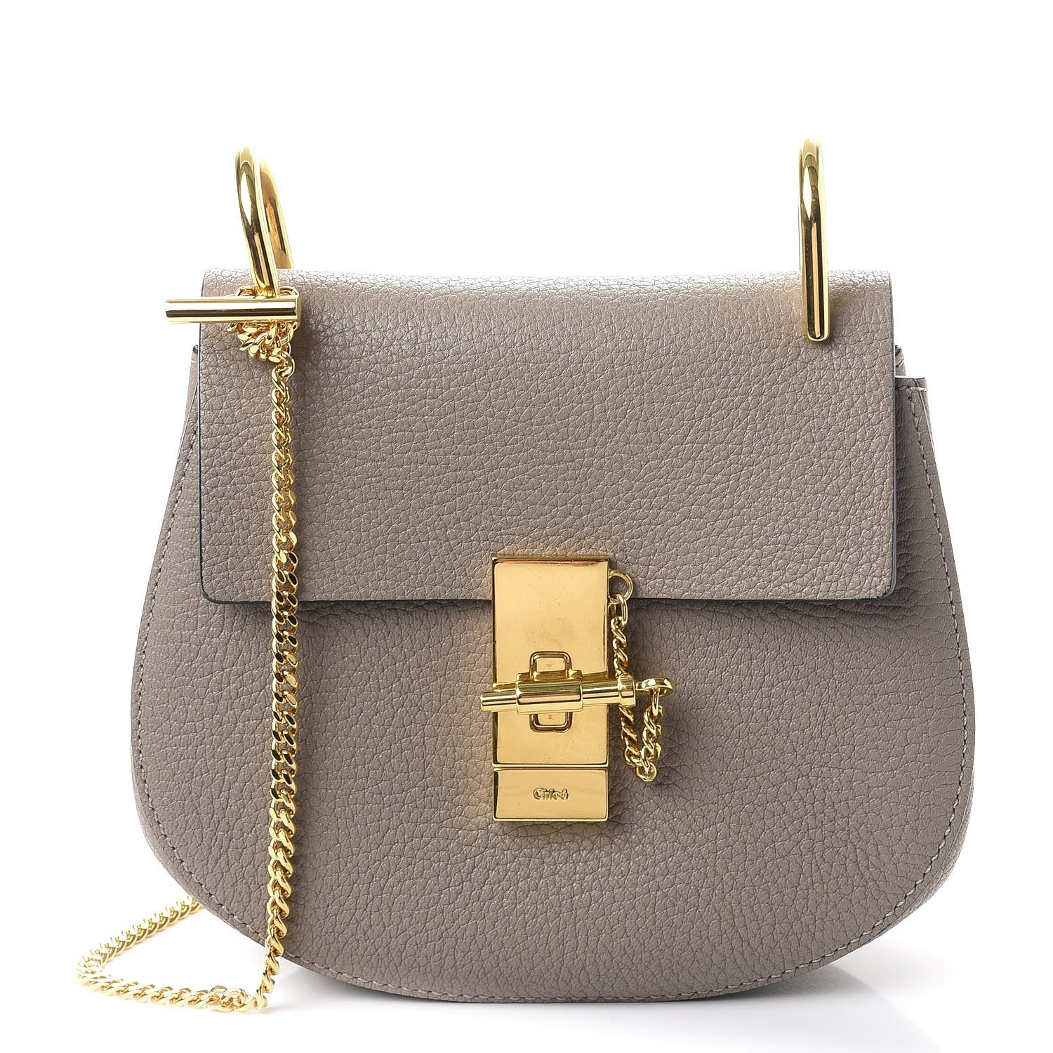 Chloe Grained Lambskin Mini Drew Shoulder Bag Motty Grey 1 of 8