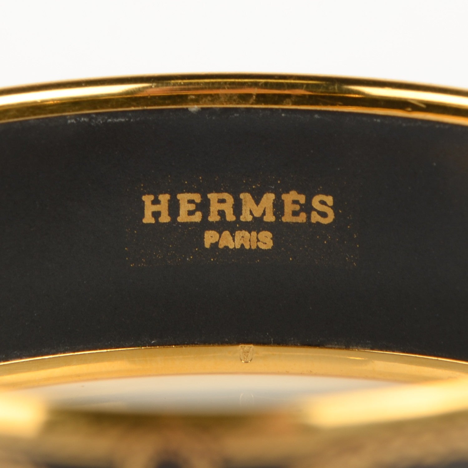 Hermes Enamel Printed Wide Grand Apparat Bracelet 62 Black 3 of 4