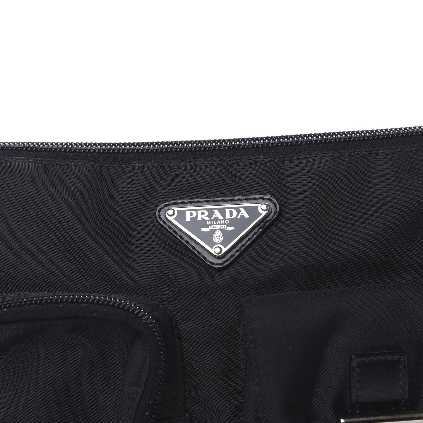 Tessuto Nylon Soft Calfskin Sling Belt Bag Black