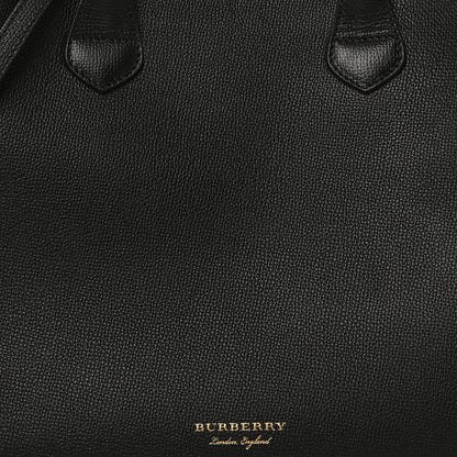 Burberry Grainy Calfskin House Check Large Banner Tote Black 7 of 9