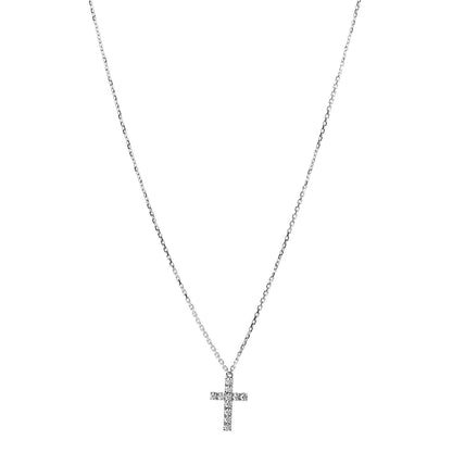 Cartier 18K White Gold Diamond Symbols Cross Pendant Necklace 1 of 4