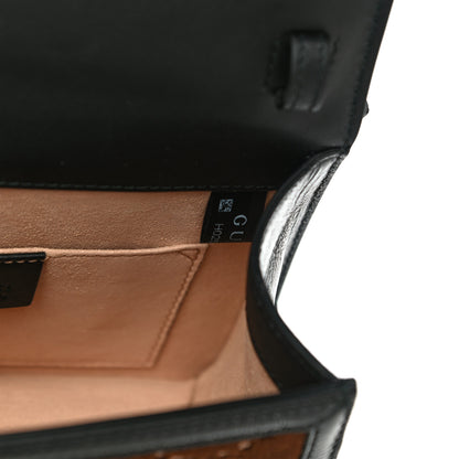 Gucci Velvet GG Monogram Web Mini Sylvie Top Handle Bag Brown Black Oro Vecchio 5 of 11