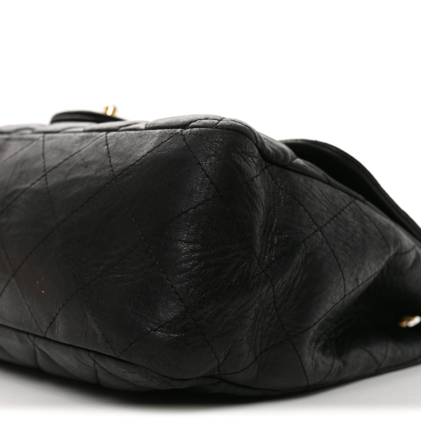 Lambskin Quilted Jumbo Single Flap Black