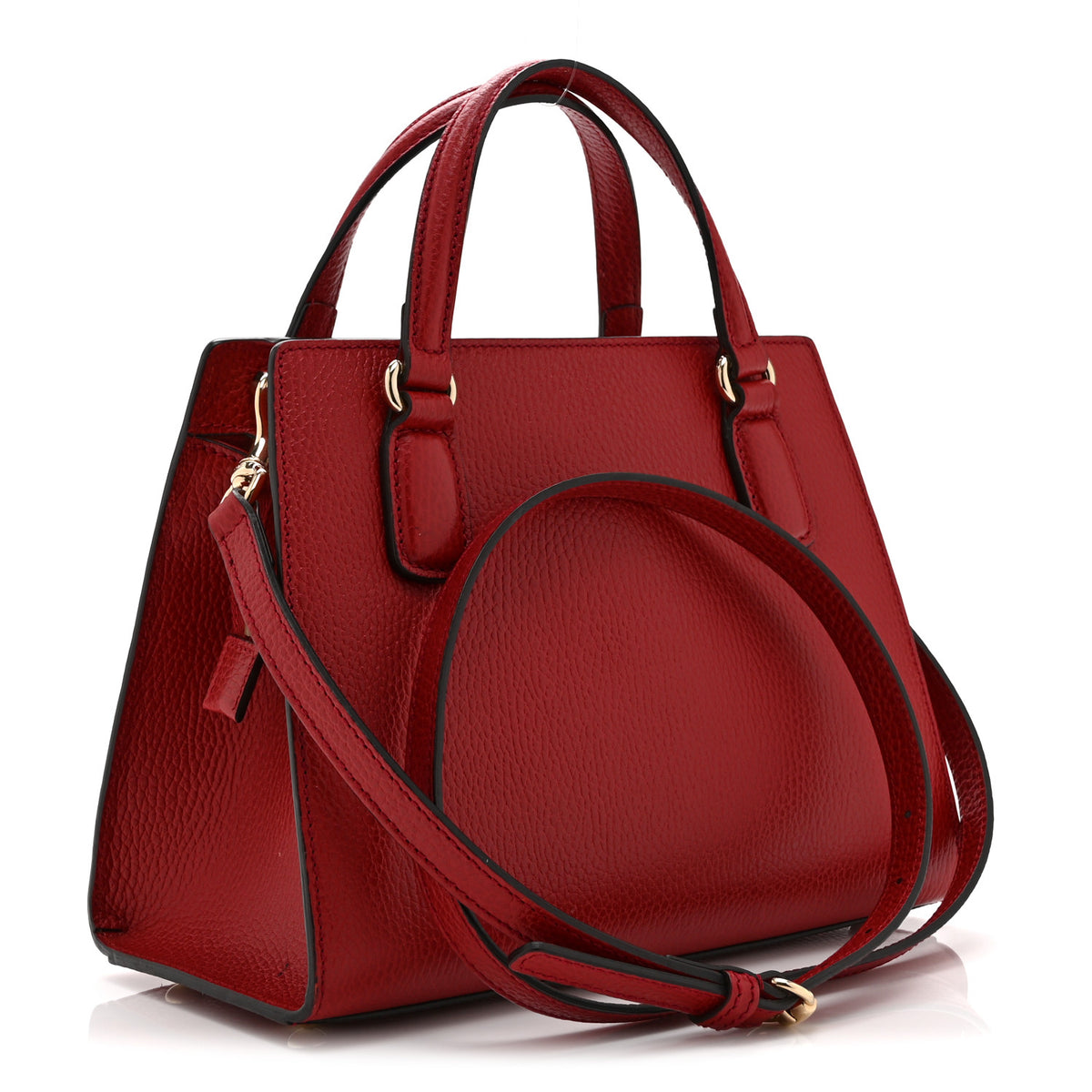 Dollar Calfskin Medium Soho Top Handle Satchel Hibiscus Red