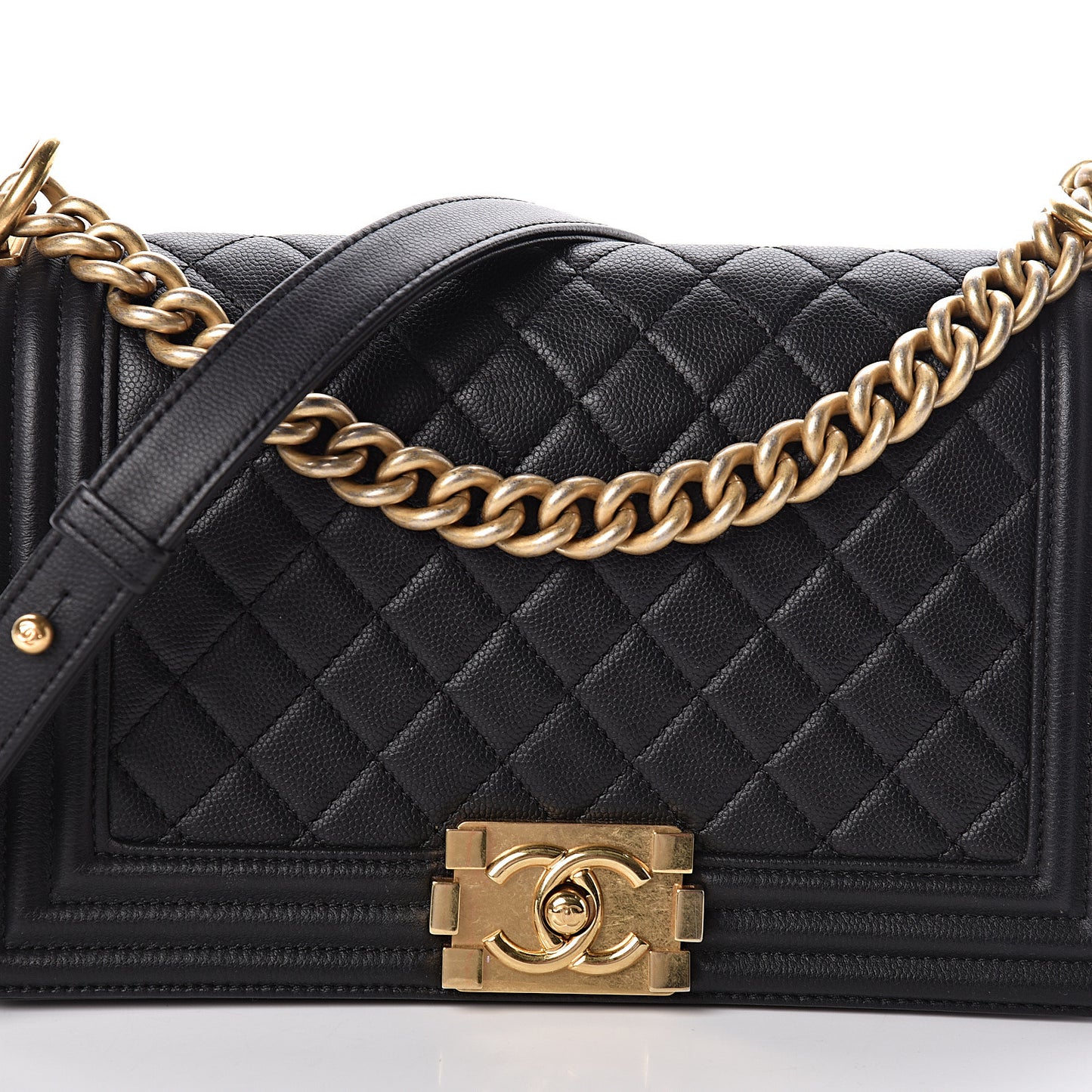 Caviar Quilted Medium Boy Flap Black