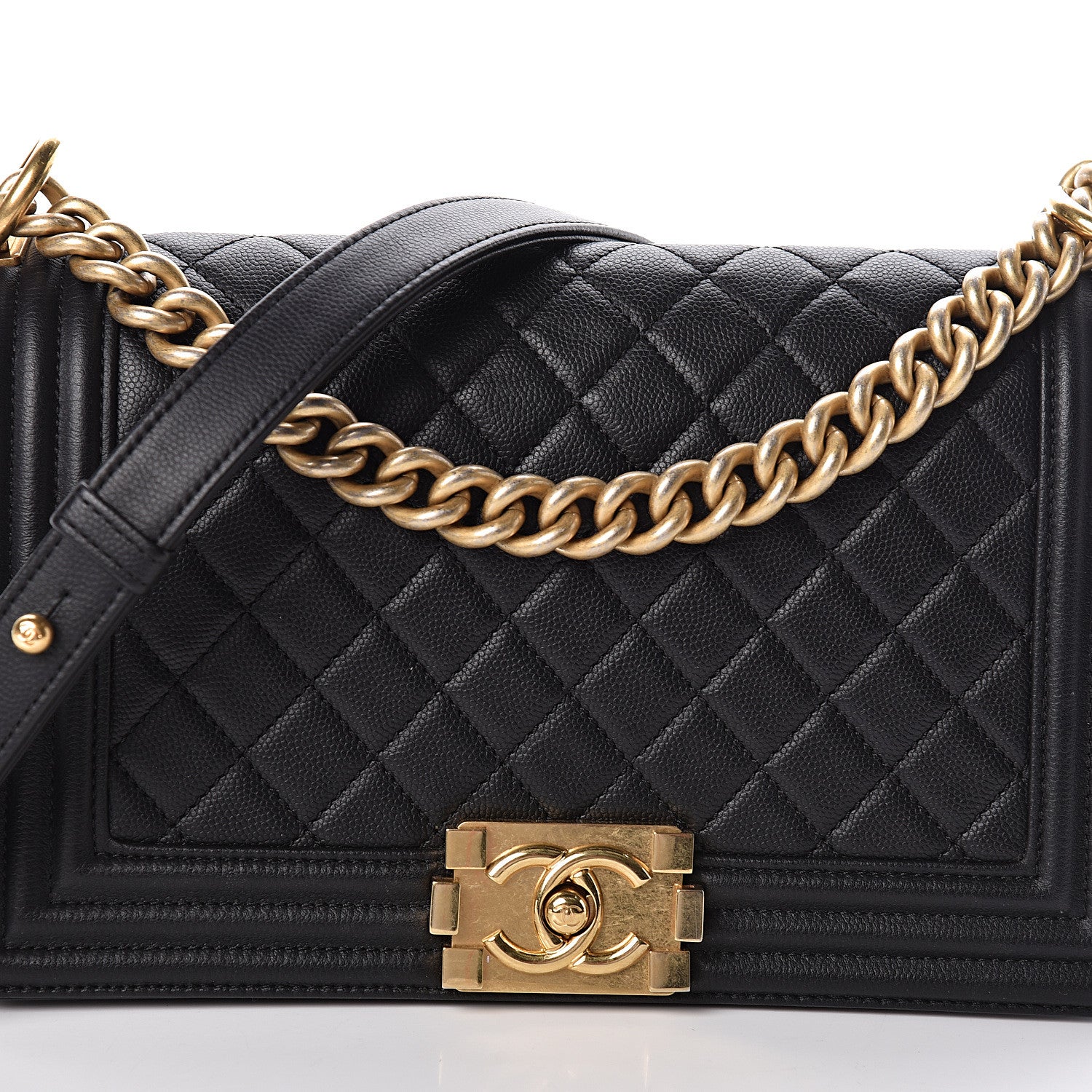 Chanel Caviar Quilted Medium Boy Flap Black 8 of 10
