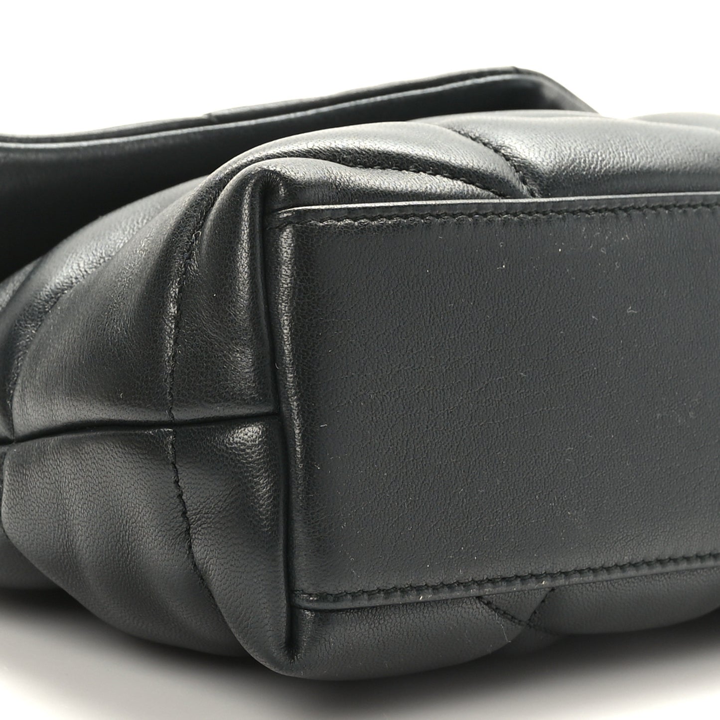 Lambskin Quilted Toy Loulou Puffer Monogram Chain Satchel Black