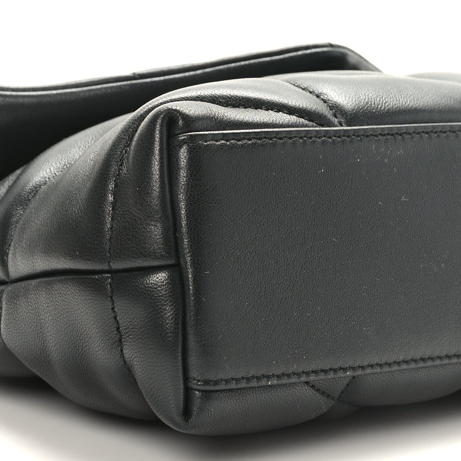 Saint Laurent Lambskin Quilted Toy Loulou Puffer Monogram Chain Satchel Black 8 of 9