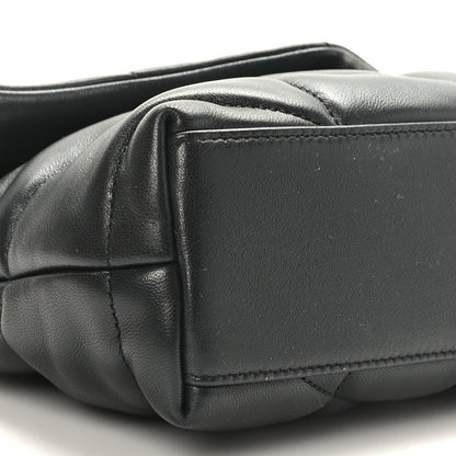 Saint Laurent Lambskin Quilted Toy Loulou Puffer Monogram Chain Satchel Black 8 of 9