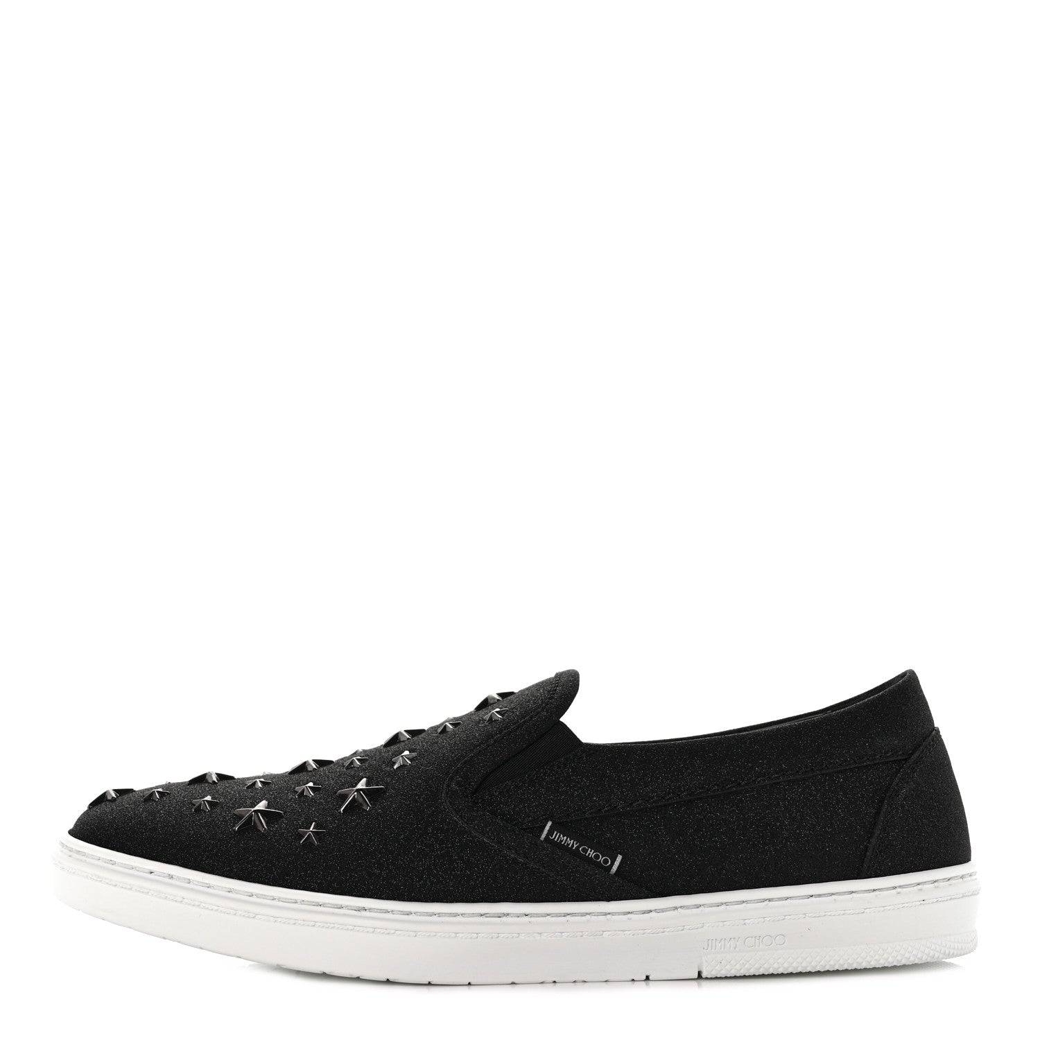 Jimmy Choo Fine Glitter Suede Mens Grove Sneakers 42.5 Black 1 of 7