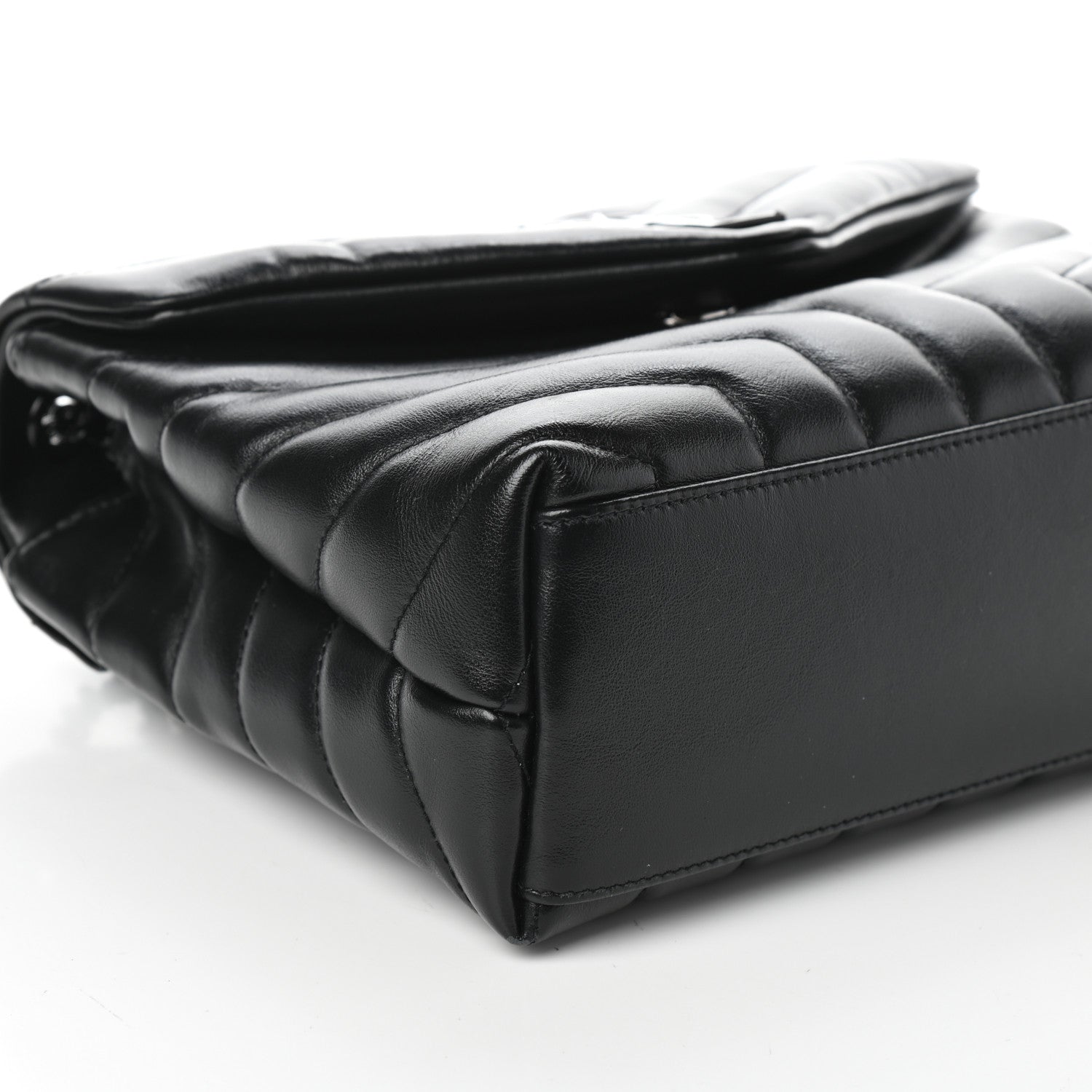 Saint Laurent Calfskin Y Quilted Monogram Small Loulou Chain Satchel Black 8 of 9