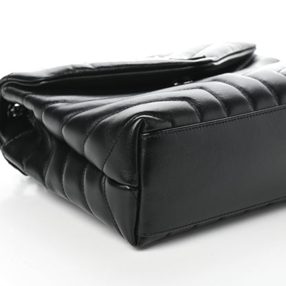 Saint Laurent Calfskin Y Quilted Monogram Small Loulou Chain Satchel Black 8 of 9