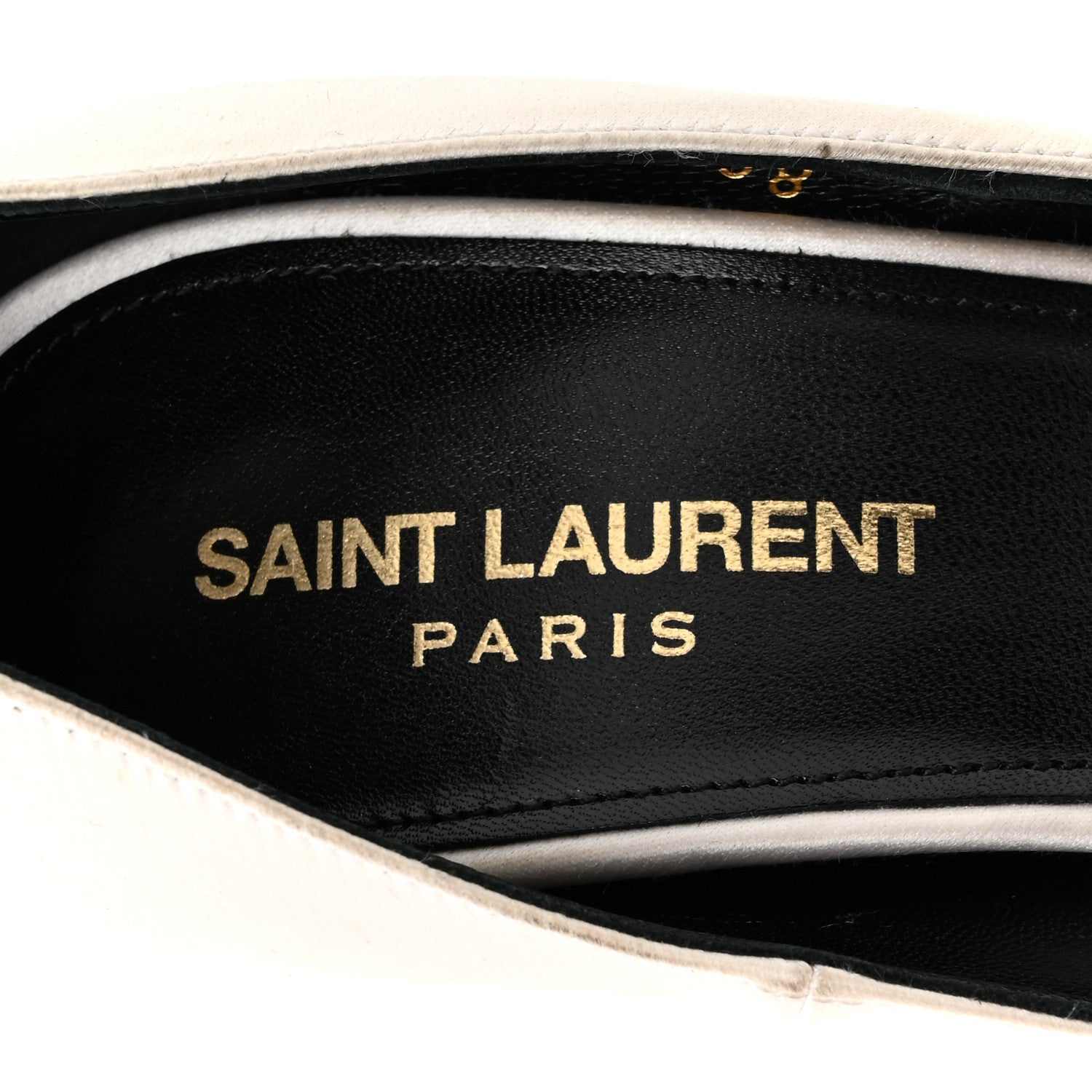 Saint Laurent Satin Crystal Embellished Tower 110 Pump 38 Optique White 8 of 14