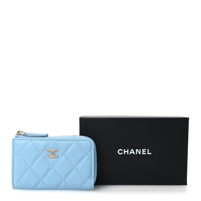 Chanel Caviar Quilted Zipped Key Holder Case Light Blue 11 of 11