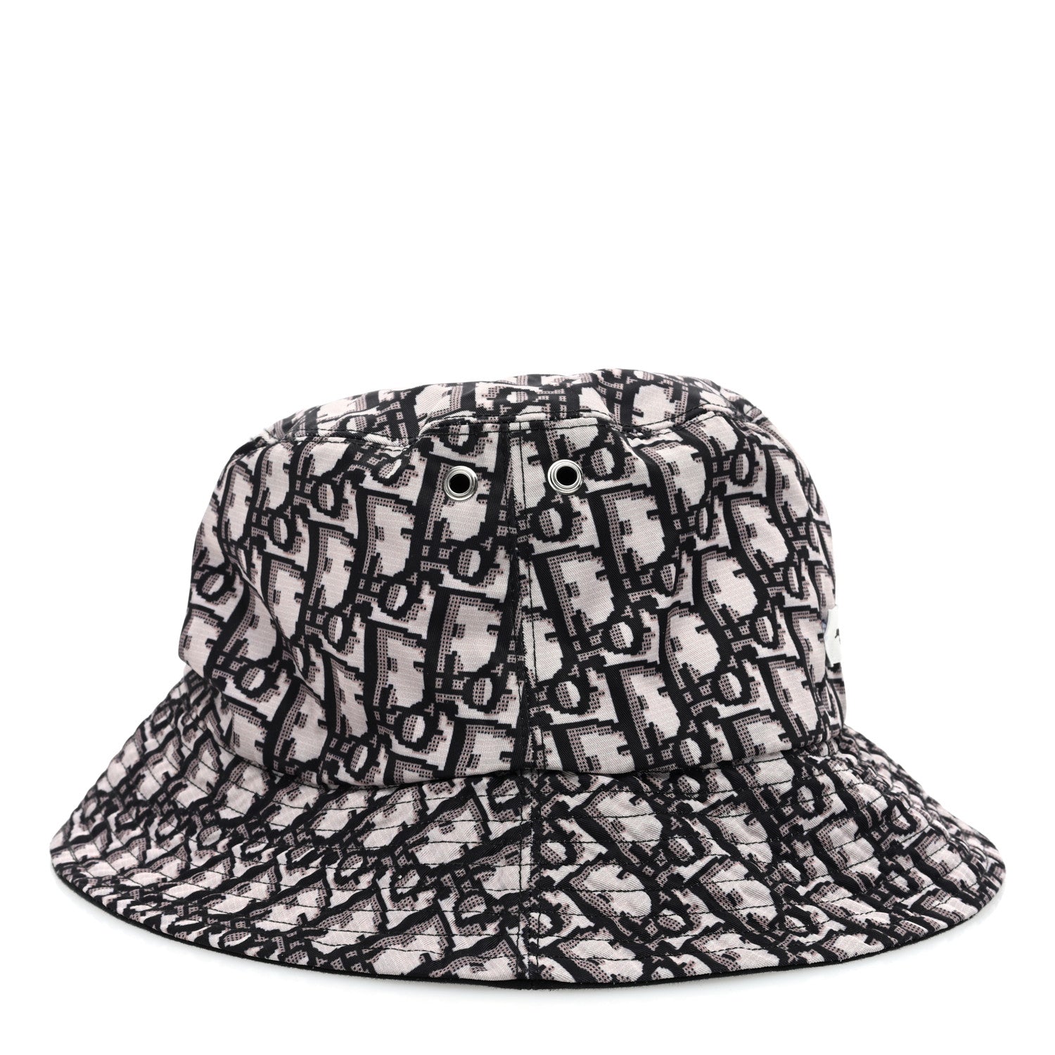 Christian Dior Polyester Cotton Oblique Teddy-D Brim Bucket Hat 58 Black 9 of 15
