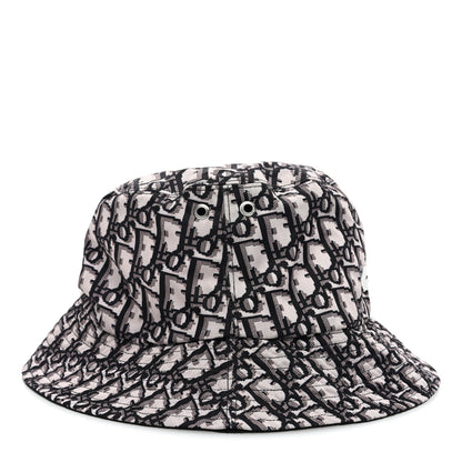 Christian Dior Polyester Cotton Oblique Teddy-D Brim Bucket Hat 58 Black 9 of 15