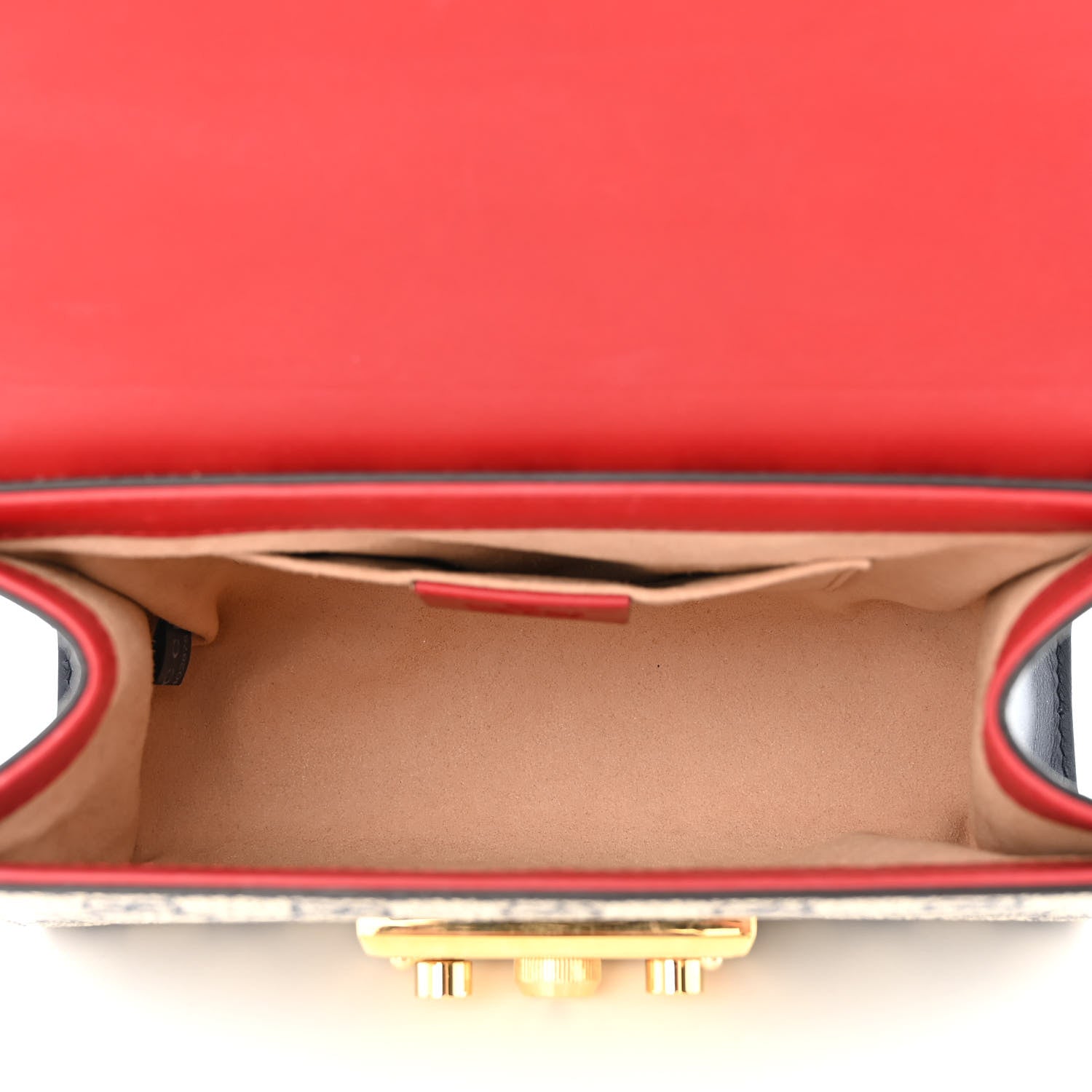 Gucci GG Supreme Monogram Moon Calfskin Small Padlock Shoulder Bag Beige Blue Hibiscus Red Mystic White 5 of 12