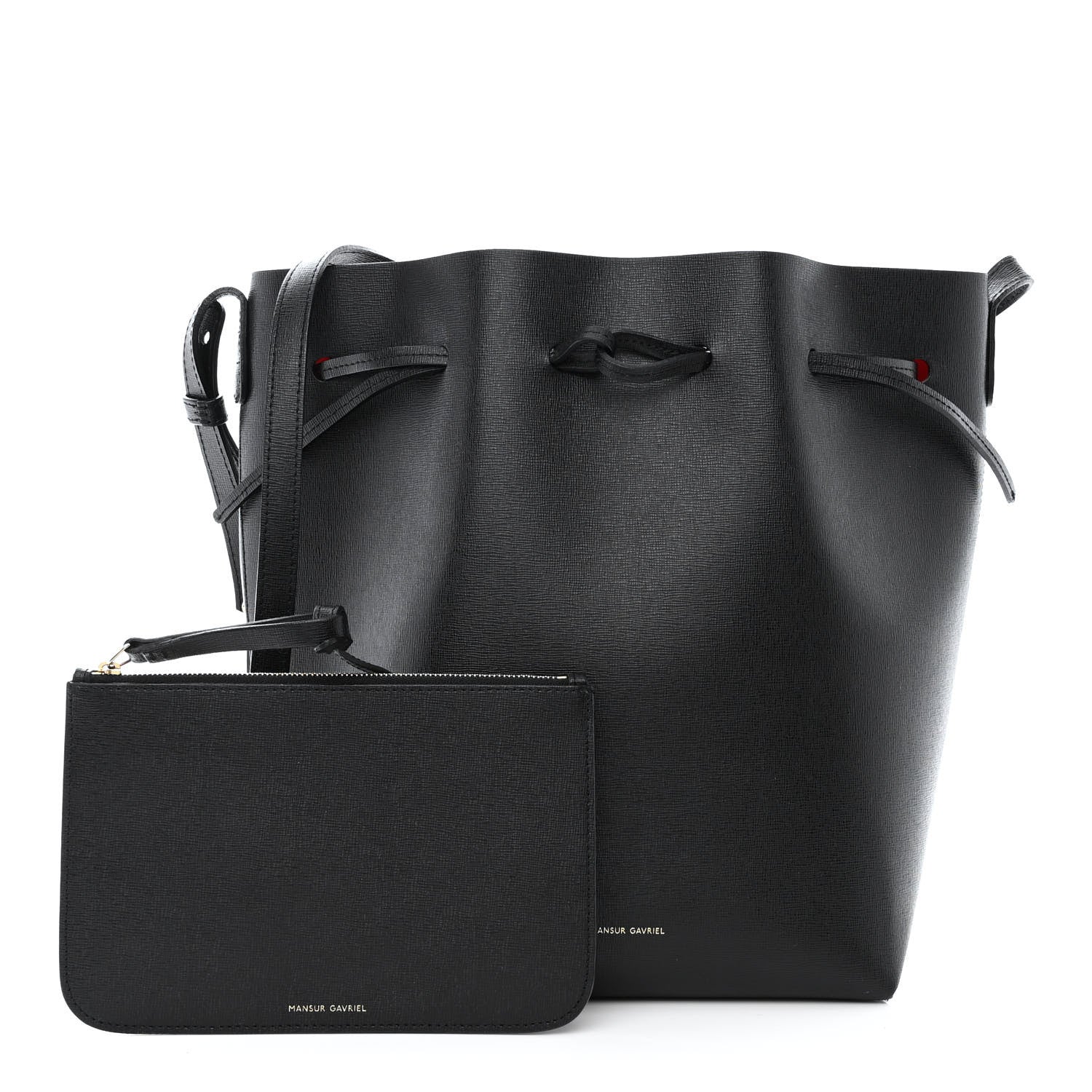 Mansur Gavriel Saffiano Bucket Bag Black Flamma 1 of 14