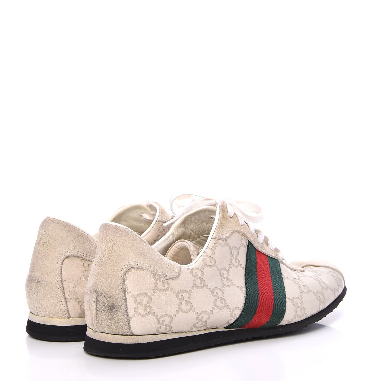 Gucci Guccissima Web Mens Sneakers 10 White 4 of 17