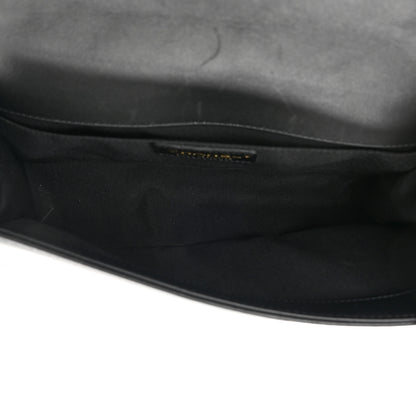 Chanel Calfskin Quilted Medium Boy Top Handle Flap Black 5 of 16