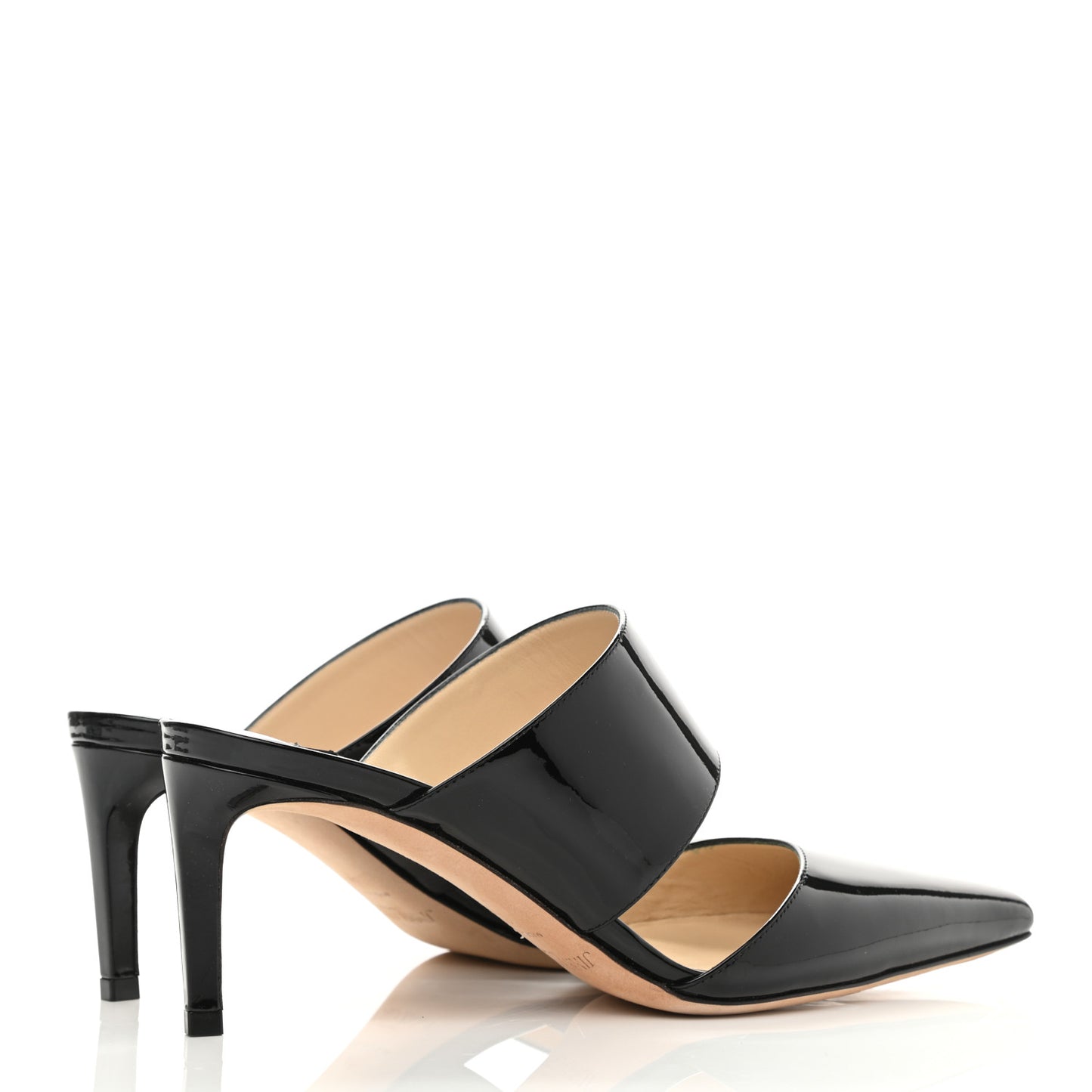 Patent Calfskin Hawke 65 Mules 37 Black
