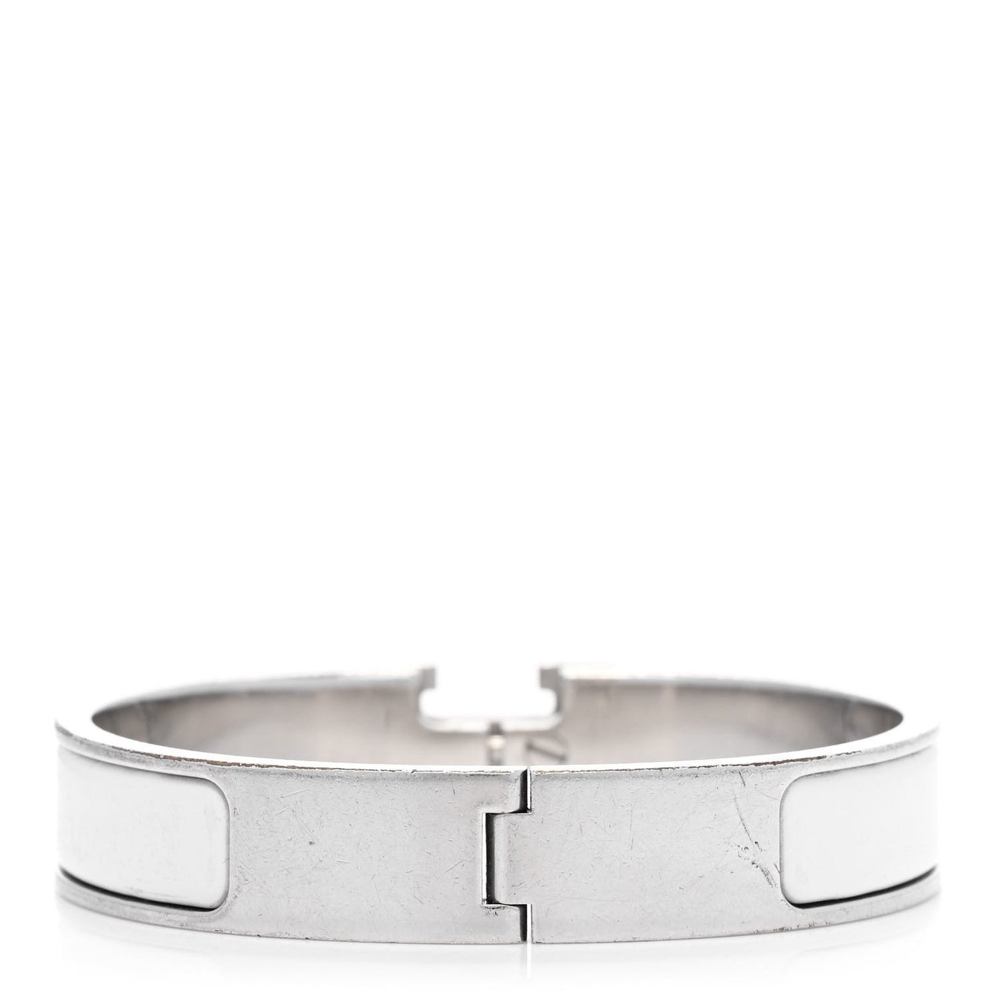 Enamel Narrow Clic Clac H Bracelet PM White