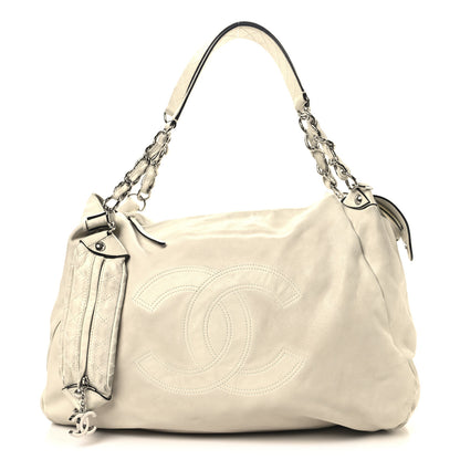 Chanel Lambskin Large Edgy Hobo White 1 of 19