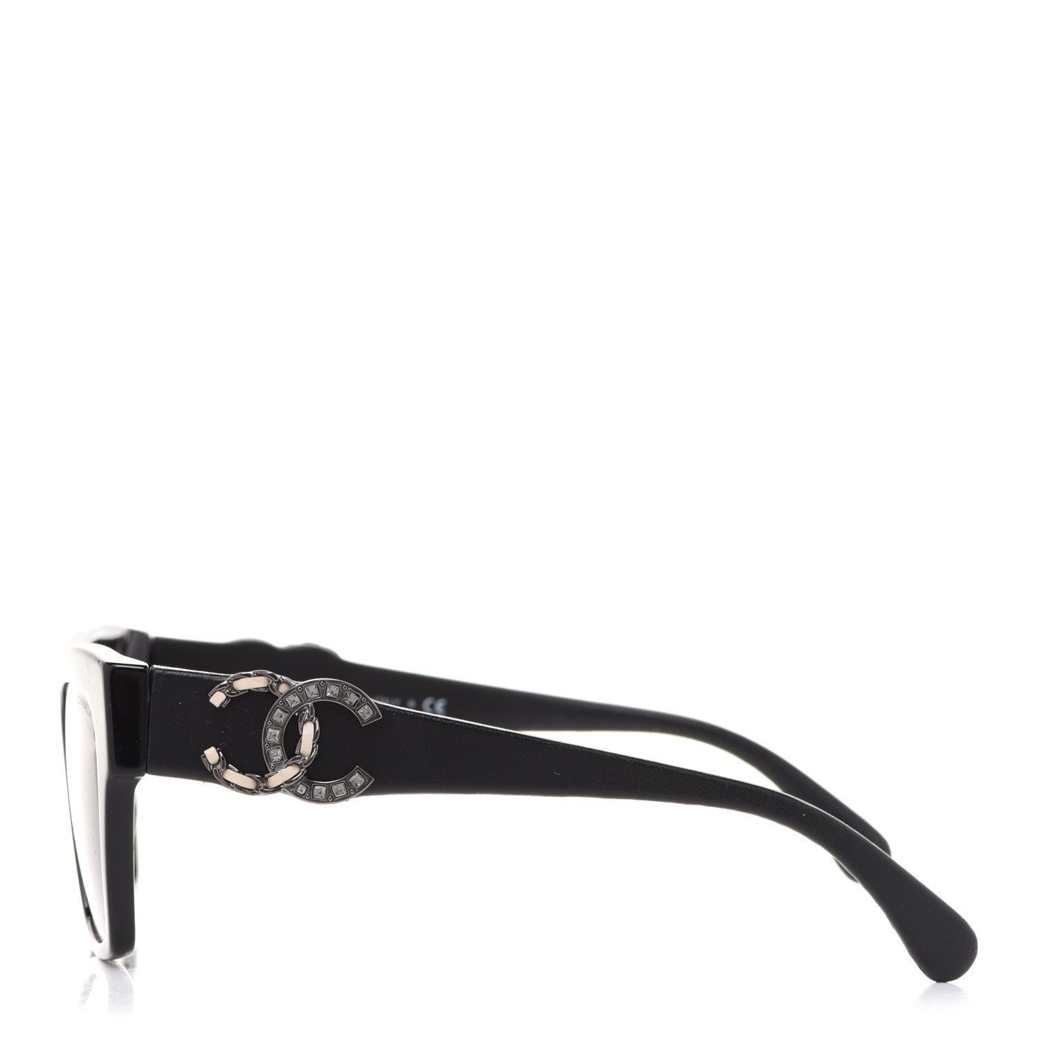 Chanel Acetate Square Cat Eye CC Sunglasses 5456 Black 3 of 8