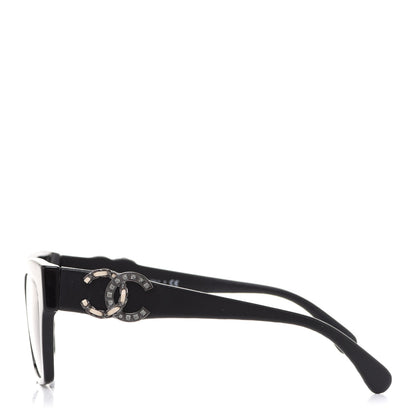 Chanel Acetate Square Cat Eye CC Sunglasses 5456 Black 3 of 8