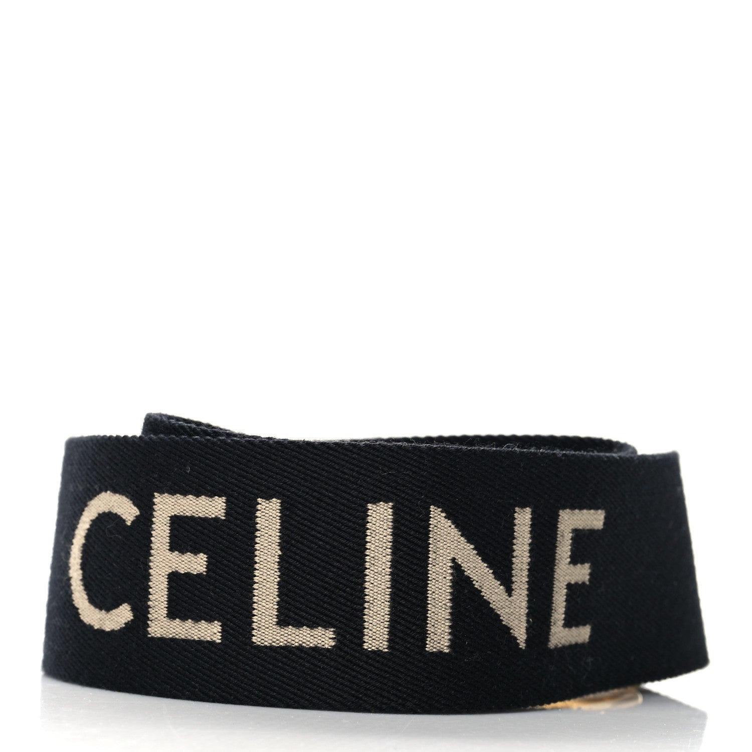 Celine Jacquard Wool Logo Short Strap Black Beige 2 of 6