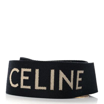 Celine Jacquard Wool Logo Short Strap Black Beige 2 of 6