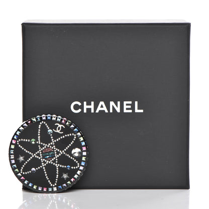 Chanel Glittered Resin Strass Brooch Black Pink 5 of 5