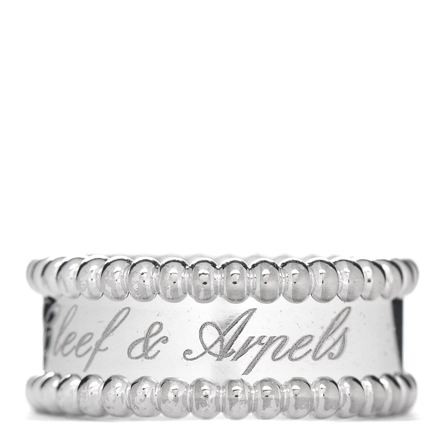 18K White Gold Perlee Signature Ring 49 4.75