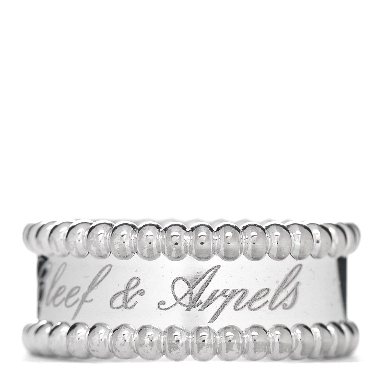 Van Cleef & Arpels 18K White Gold Perlee Signature Ring 49 4.75 3 of 5