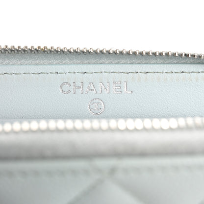 Chanel Caviar Quilted Medium Zip Around Wallet Light Blue 6 of 12
