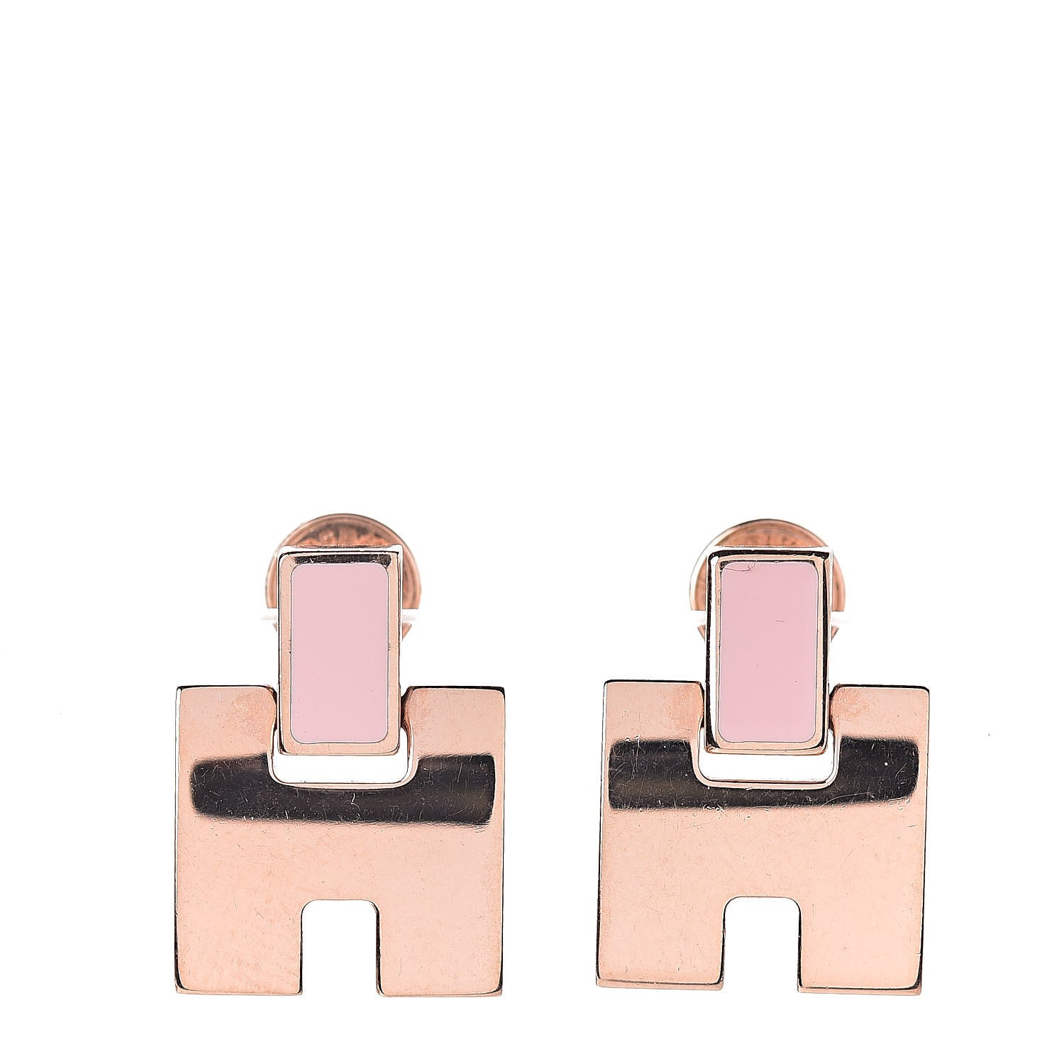 Hermes Rose Gold Lacquer Eileen Earrings Rose 1 of 4