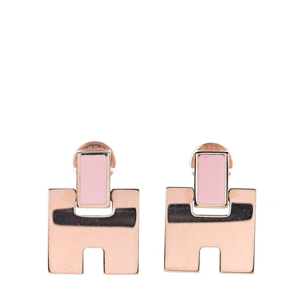 Hermes Rose Gold Lacquer Eileen Earrings Rose 1 of 4