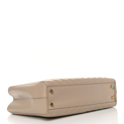 Saint Laurent Grain De Poudre Matelasse Chevron Monogram Shopping Bag Nude Powder 4 of 15