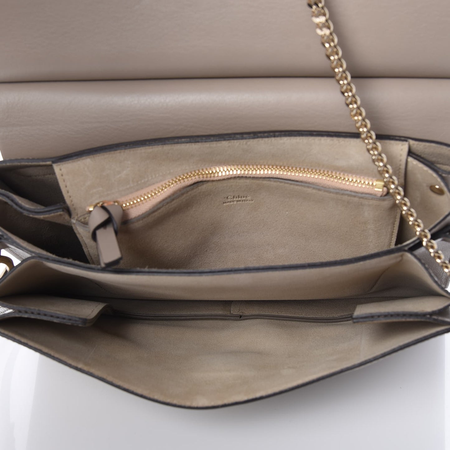 Calfskin Suede Medium Faye Shoulder Bag Motty Grey