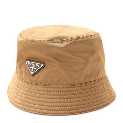 Prada Re-Nylon Metal Triangle Logo Mens Bucket Hat L Tabacco 1 of 9