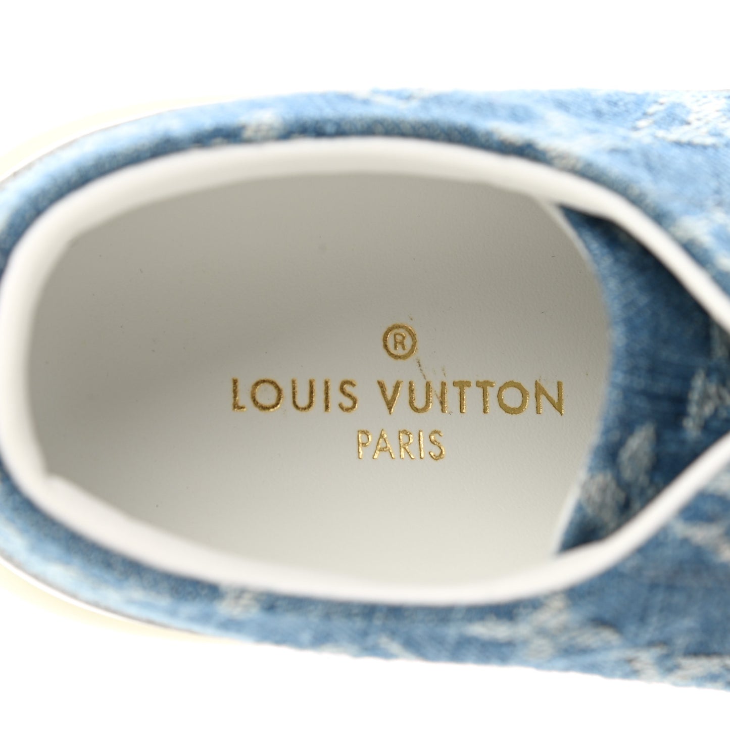 Denim Monogram Stellar Sneakers 34.5 Bleu Jeans Blue