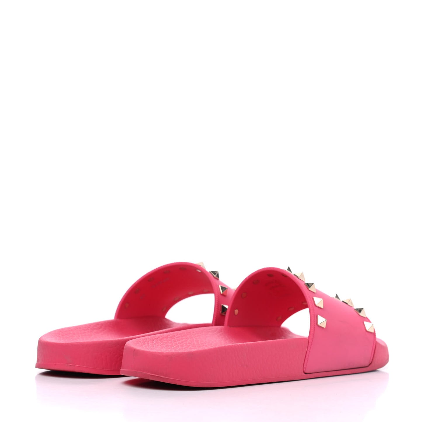 Rubber Rockstud Slide Sandals 39 Shadow Pink