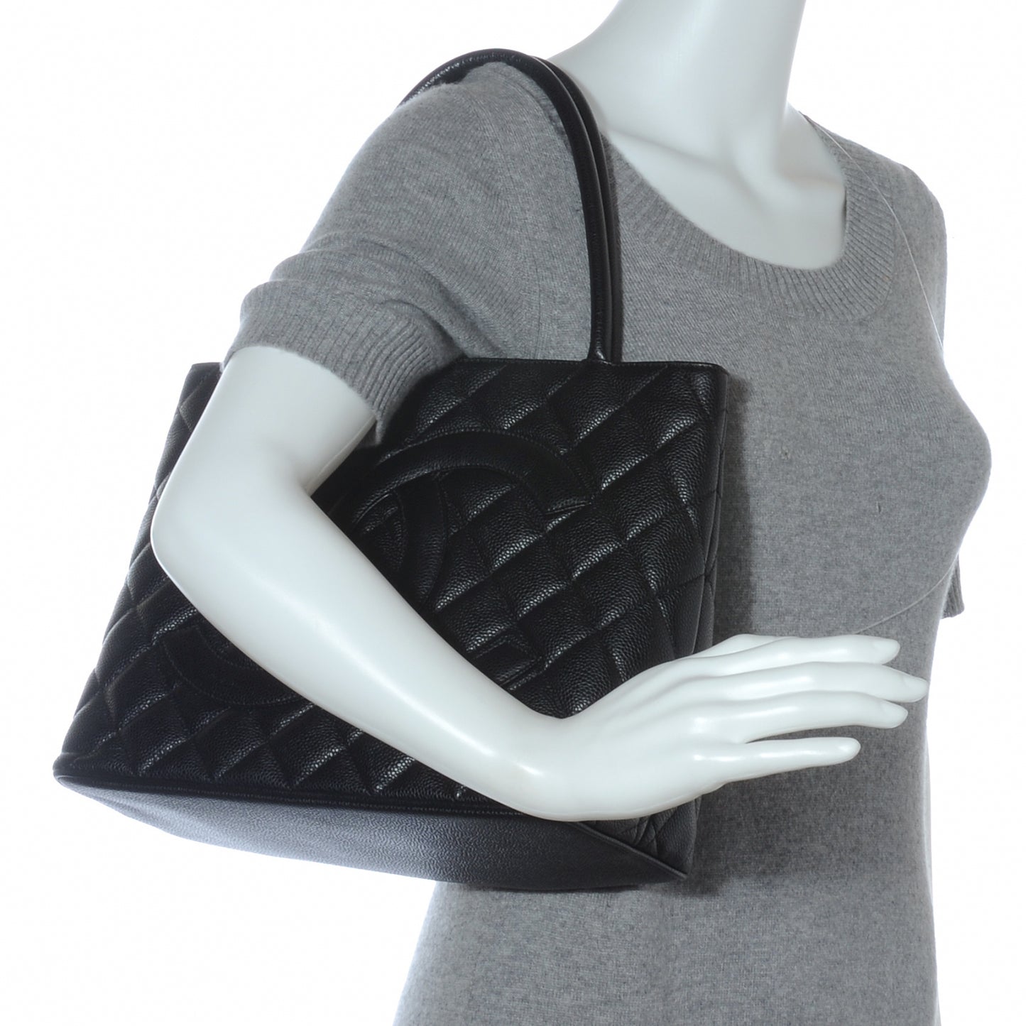 Caviar Medallion Tote Black
