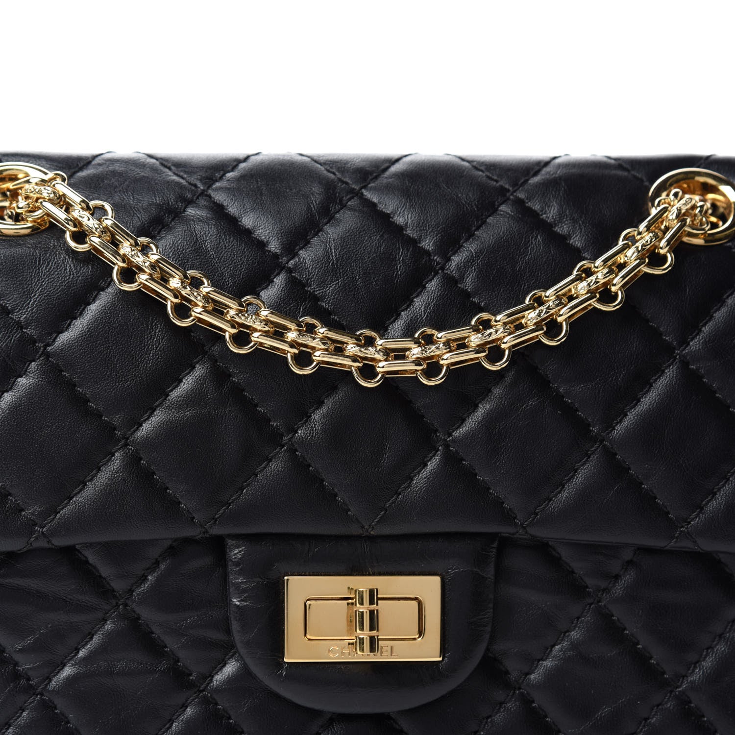 Chanel Aged Calfskin Quilted 2.55 Reissue Mini Flap Black 10 of 10
