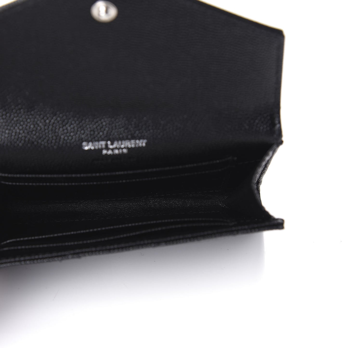 Grain De Poudre Matelasse Chevron Small Monogram Envelope Wallet Black